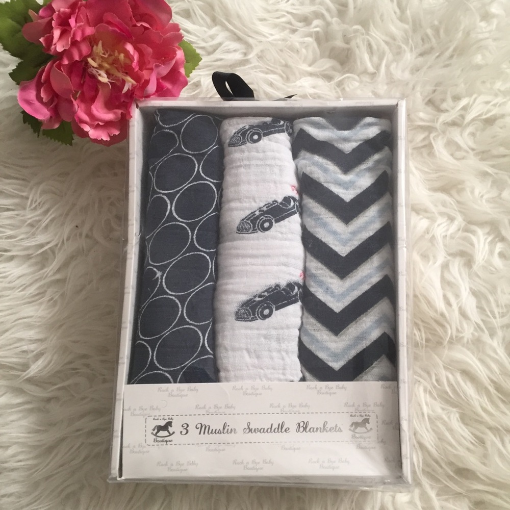 Baby Cotton Blankets 3Pk. NWT
